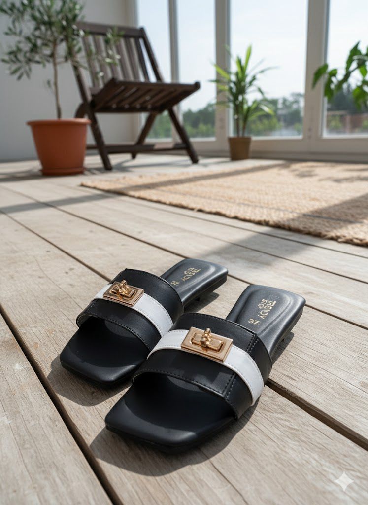 Slipper With White Strap